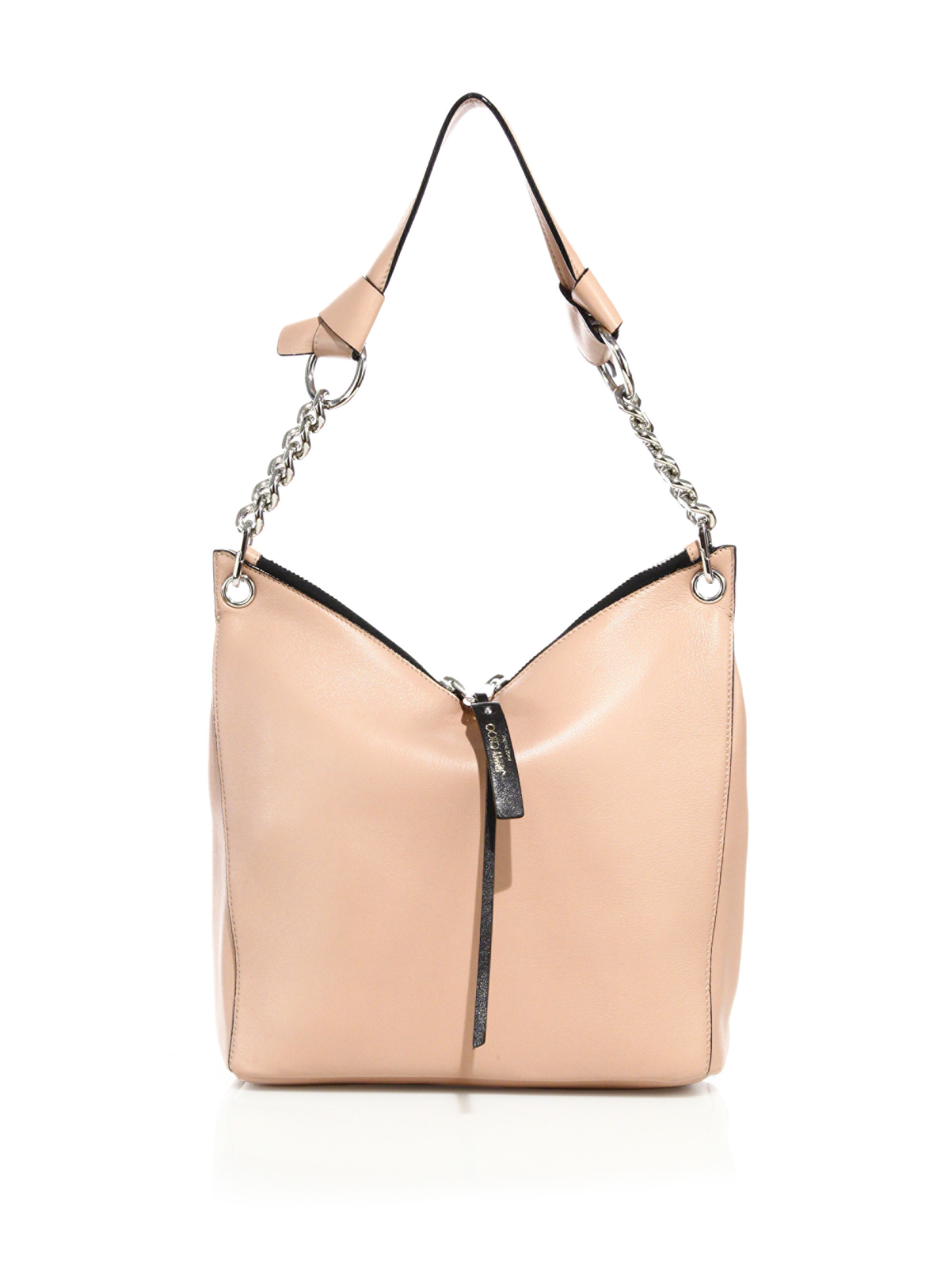 Jimmy choo Raven Small Leather Shoulder Bag in Pink Lyst